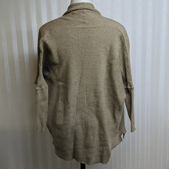Zara Knit Woman Small Open Cardigan Ribbed Cuffs Top Beige S - Picture 3 of 8